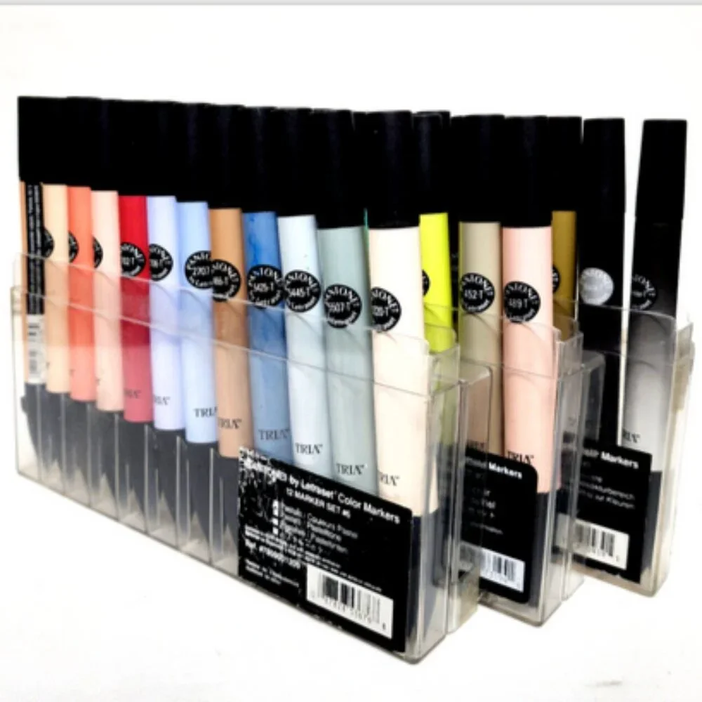 PANATONE TRIA by Letraset Art Color Markers 3 Tip w/Case EXCELLENT Tested D/C